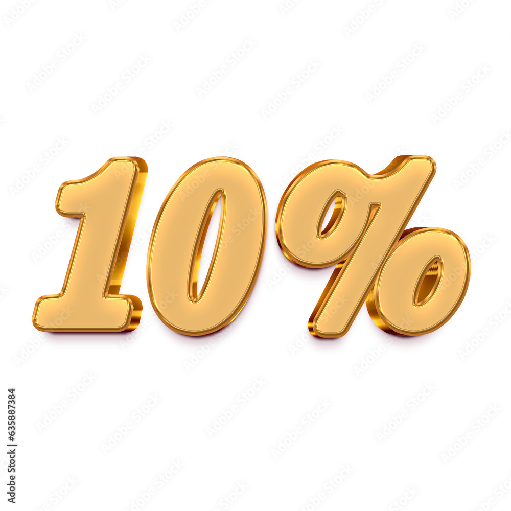 Number 10 percent for promotion style 3d Number 10 percent for promotion style 3d