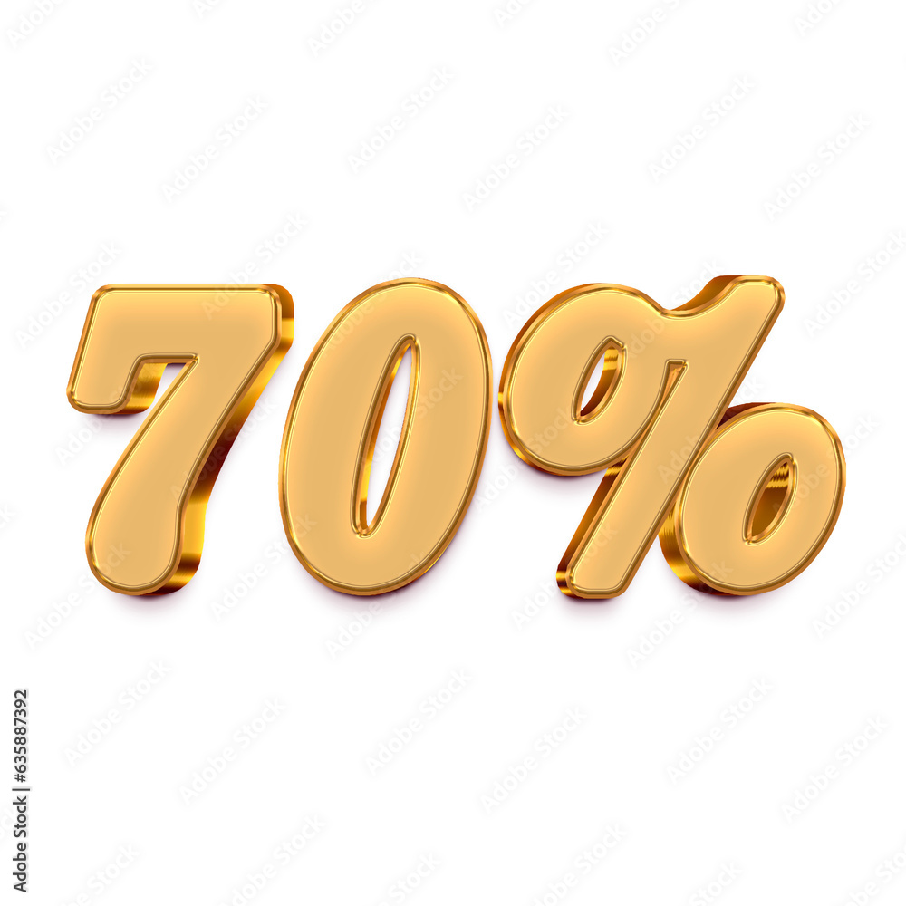Number 70 percent for promotion style 3d Number 70 percent for promotion style 3d