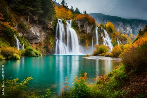 waterfall in autumn