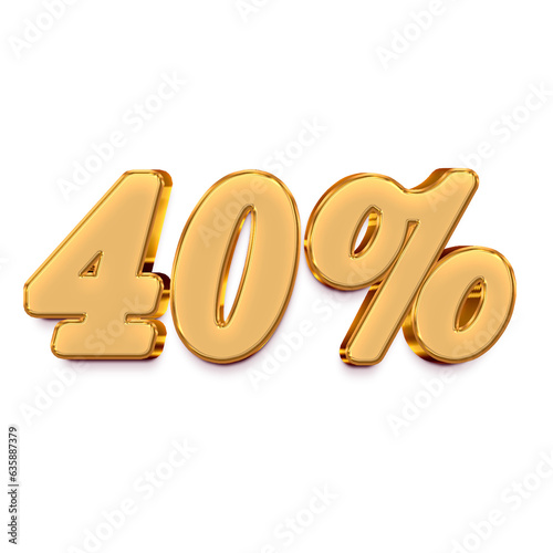 Number 40 percent for promotion style 3d