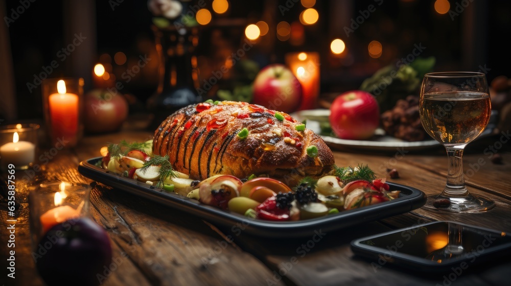 Captivating Thanksgiving dishes, shot with smartphone's macro lens, radiate golden warmth in delectable food photography Captivating Thanksgiving dishes, shot with smartphone's macro lens, radiate golden warmth in delectable food photography