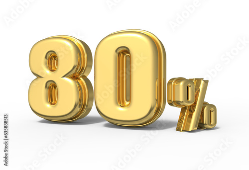 Number 80 percent for promotion style 3d