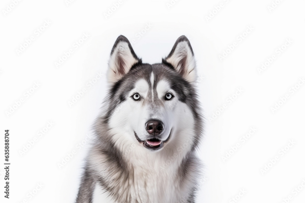 Siberian Husky dog on white background