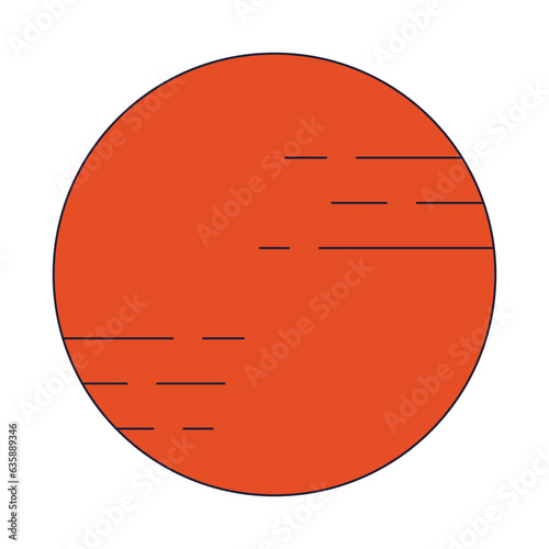 Astronomy celestial body flat line color isolated vector object. Universe. Editable clip art image on white background. Simple outline cartoon spot illustration for web design