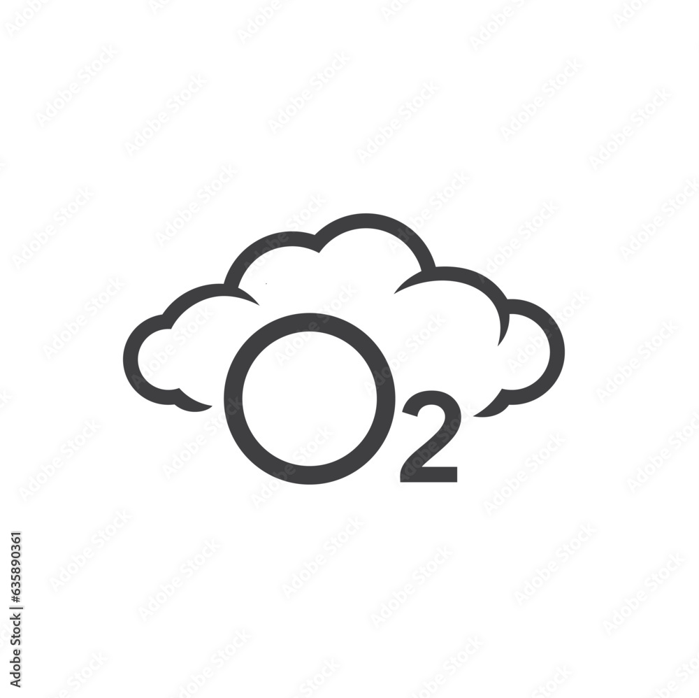 illustration of oxygen, o2 icon, vector art. illustration of oxygen, o2 icon, vector art.