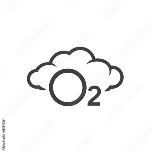 illustration of oxygen, o2 icon, vector art.