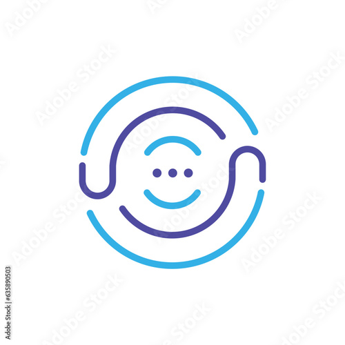 Voice Chat Simple Logo Icon Design Vector Template
