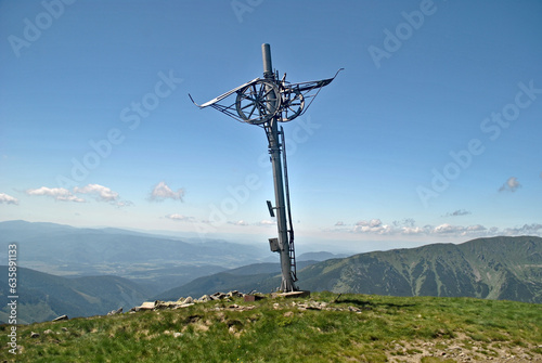 Vintage abandoned ski lift remains near to Chopok mountain in Nizke tatry mountains, Slovakia.