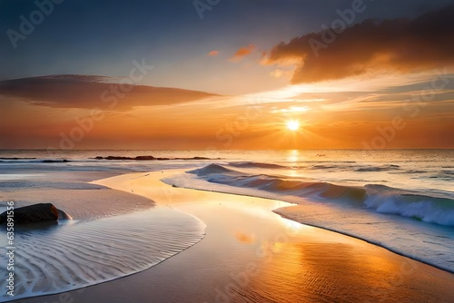 sunset over the sea Generated AI © Amna