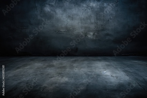 Abstract photo of dark room concrete floor texture.