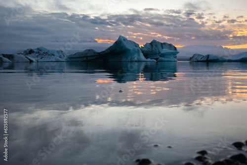 Jökulsárlón Glacier Lagoon is a lake dotted with towering icebergs carved from the Breiðamerkurjökull glacier.