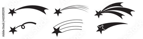 star fall icon doodle hand drawing silhouette