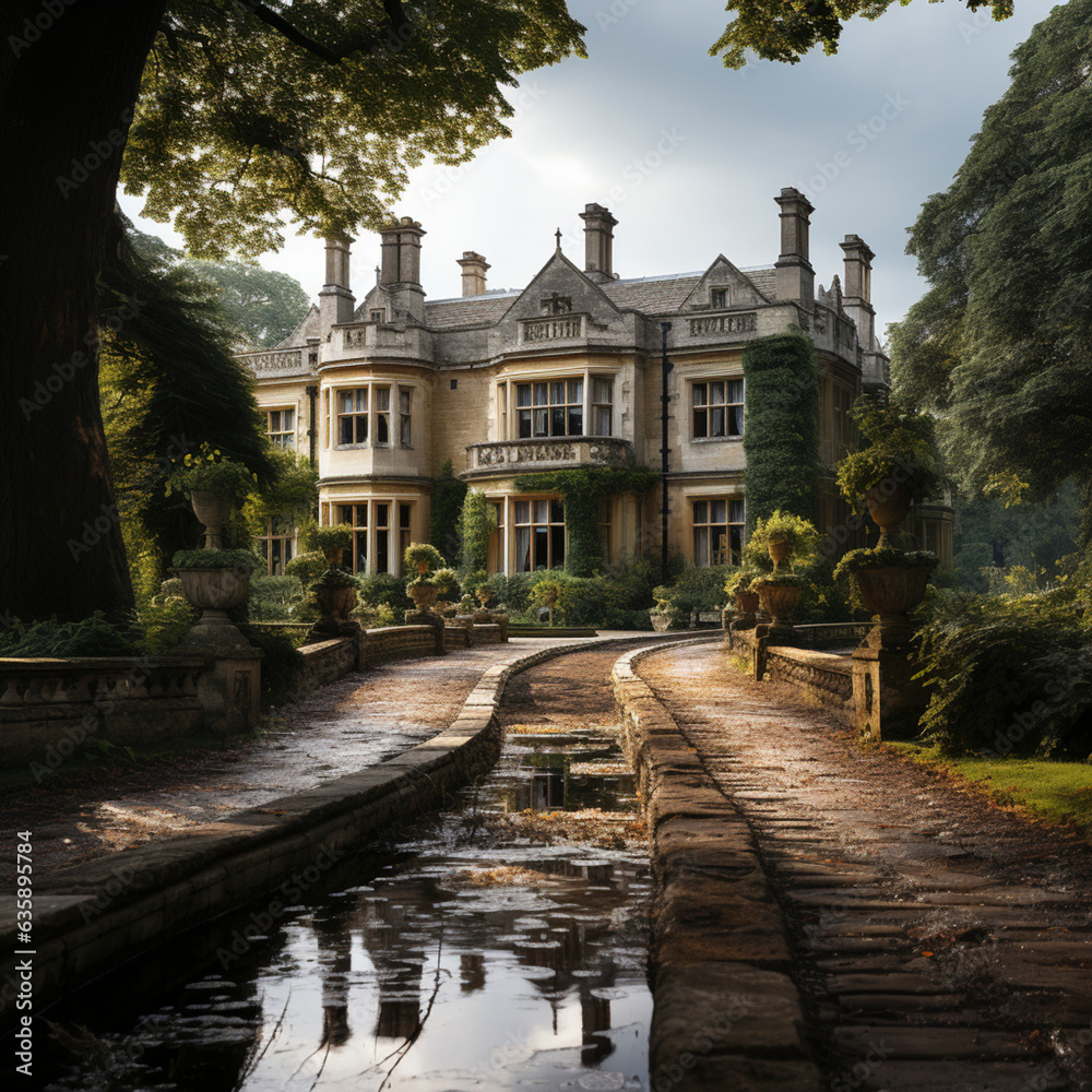 Fototapeta premium Old mansion ,AI generated