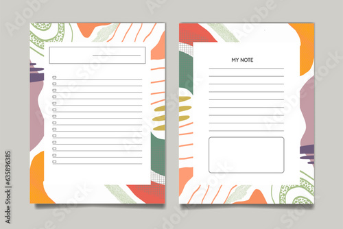 Colorful notebook template