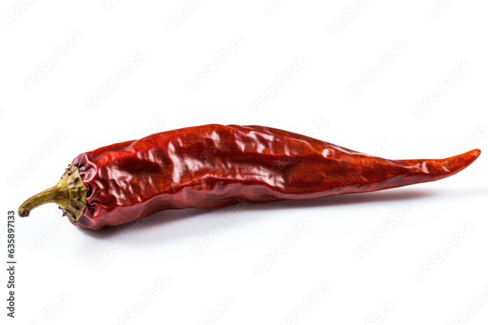Extra big Mexican dried chili pepper isolated on white background generative ai Extra big Mexican dried chili pepper isolated on white background generative ai