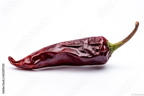 Extra big Mexican dried chili pepper isolated on white background generative ai