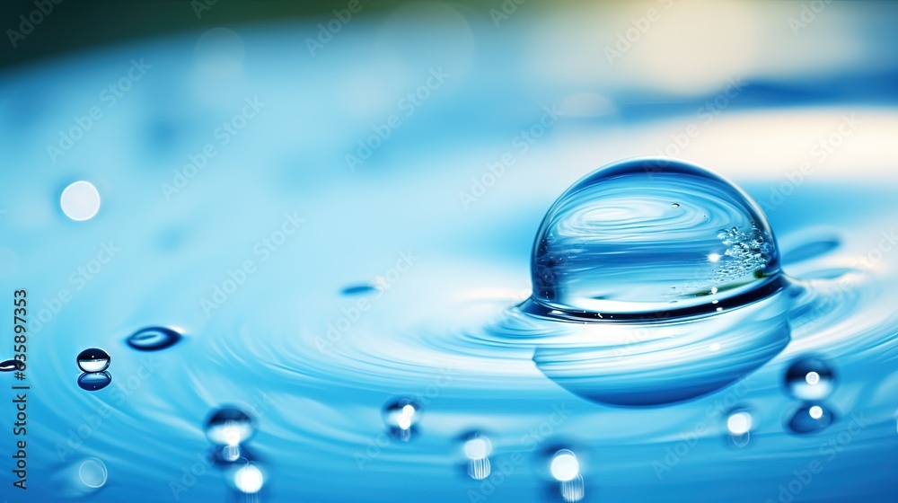 a drop of water that is floating in the water with bubbles. generative ai a drop of water that is floating in the water with bubbles. generative ai