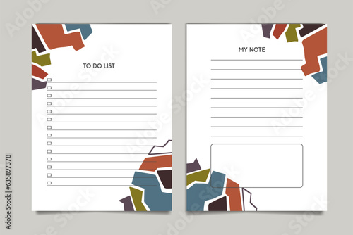 Colorful notebook template