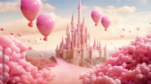 Fotografiet Pink princess castle