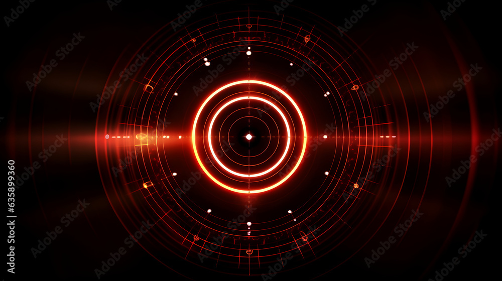 Glowing Red and orange light circle dartboard, black background
Glowing Red and orange light circle dartboard, black background