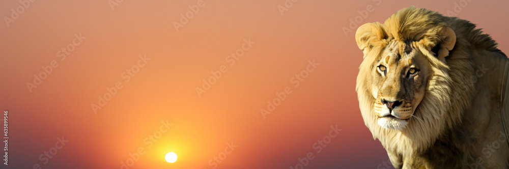 Fototapeta premium Majestic Lion Banner