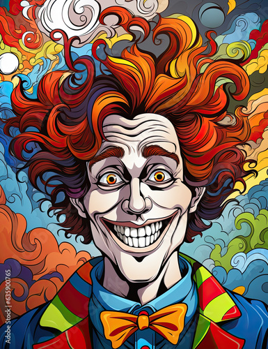 smiling clown doodle illustration