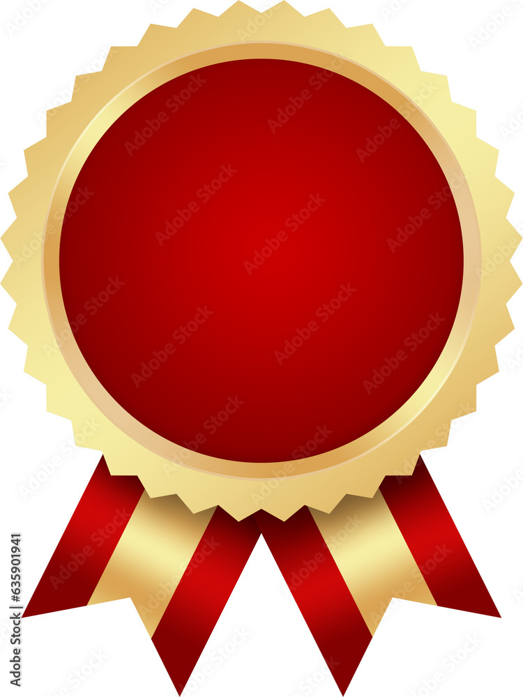 Golden seal with ribbons. Golden Medal. Award Ribbon. Golden seal with ribbons. Golden Medal. Award Ribbon.