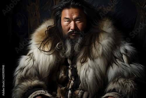 Portrait of eskimo man. Photographer award winning style, alaska, esquimal, north america, siberia inuit inuk photo