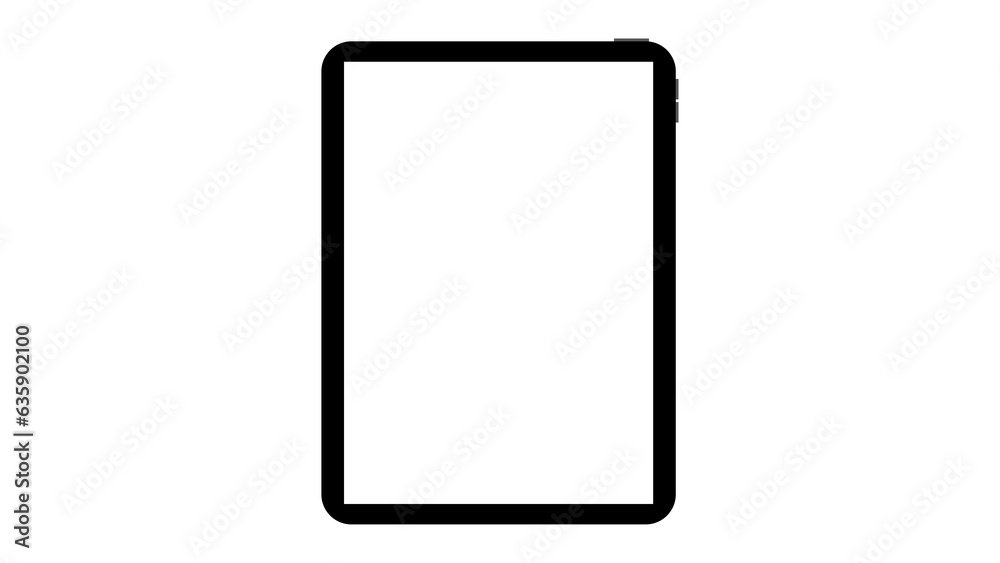 Modern black tablet computer with blank horizontal screen isolated on white background. png Modern black tablet computer with blank horizontal screen isolated on white background. png