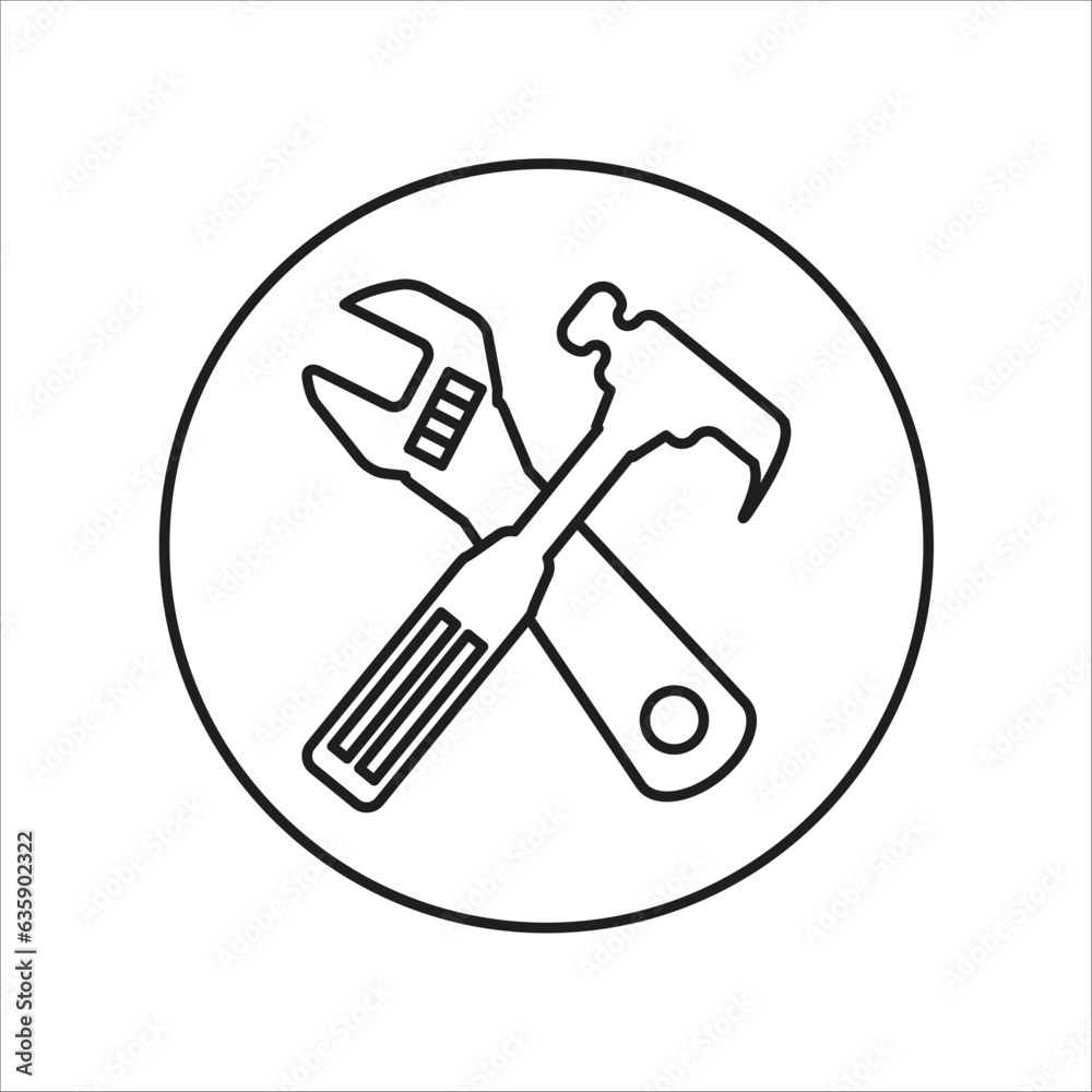 tool vector icon line template tool vector icon line template