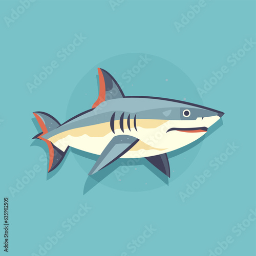 Vector logo cute shark  shark icon  shark sticker