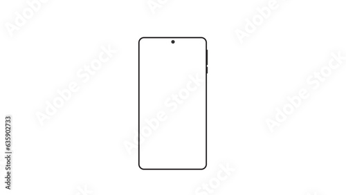 Smartphone blank screen on white background. vector