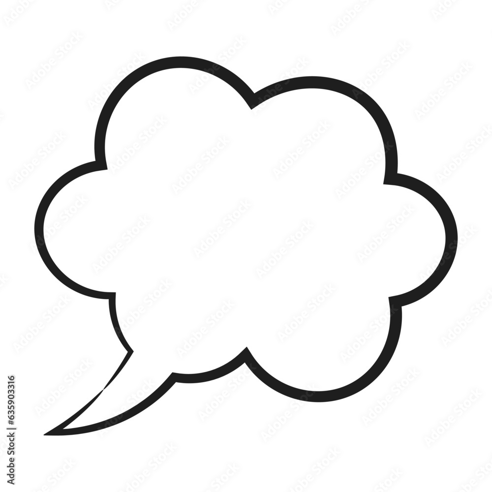 Speech bubble icon. Flat design. Isolated white background Speech bubble icon. Flat design. Isolated white background