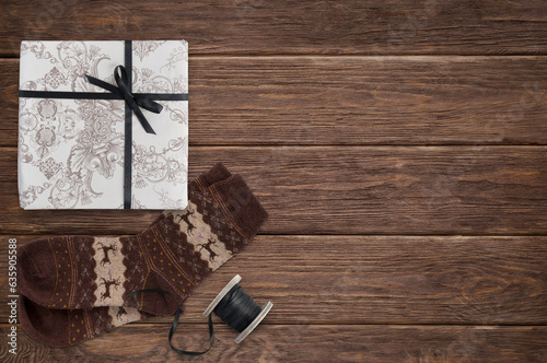 Wallpaper Mural Christmas Banner On Wooden Background Torontodigital.ca