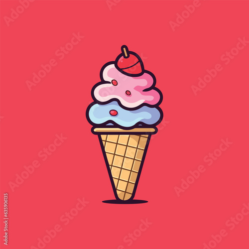 ice cream cone cartoon clip art illustration