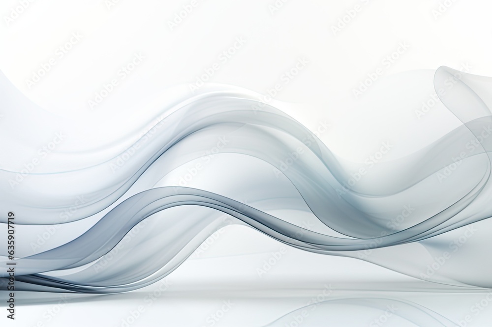 Obraz premium Gray wavy transparent wave flow on a white background