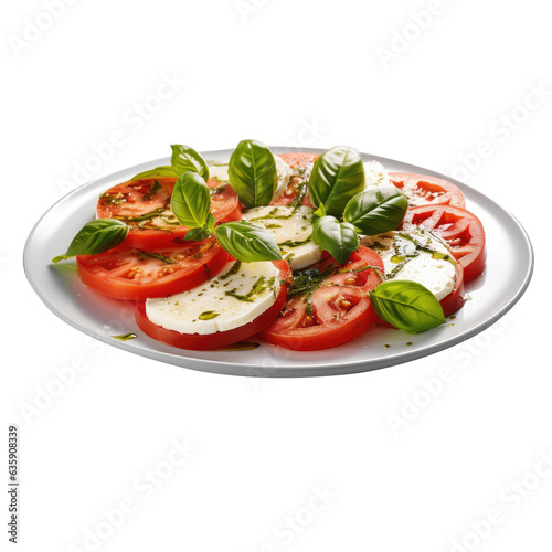Fresh caprese salad arranged on a plate, as a complementary element to the design project