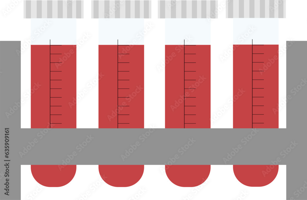 Obraz premium Vector illustration of test tubes set with blood