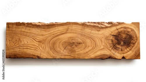 Nutwood slab isolated on a white background.