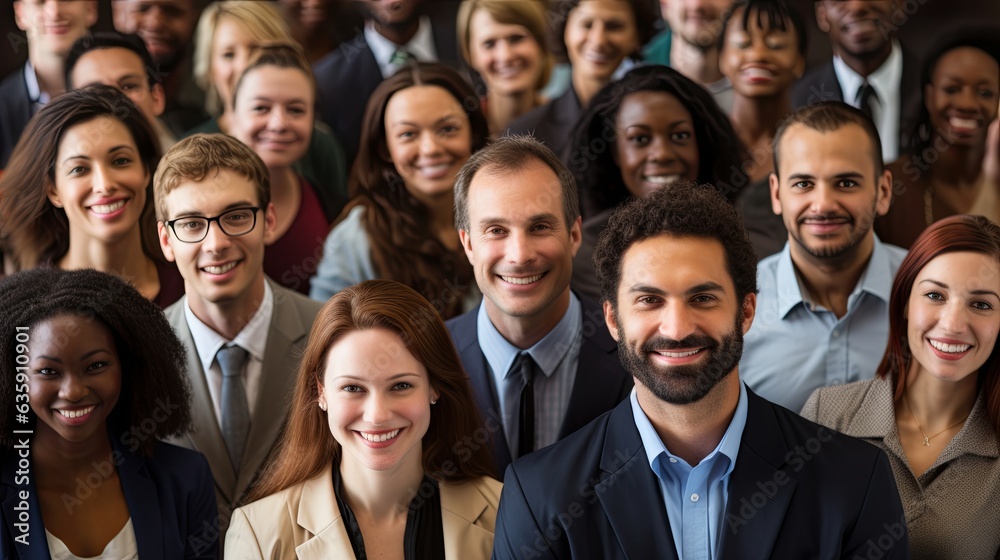 portrait shot diverse group of business professionals Modern multi ethnic business team standing and looking at camera,ai generate