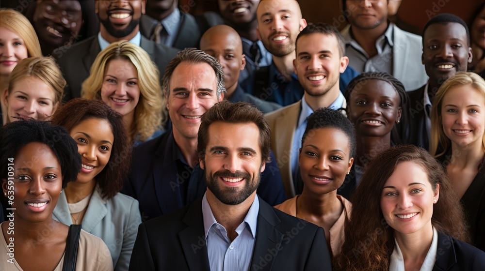 portrait shot diverse group of business professionals Modern multi ethnic business team standing and looking at camera,ai generate
