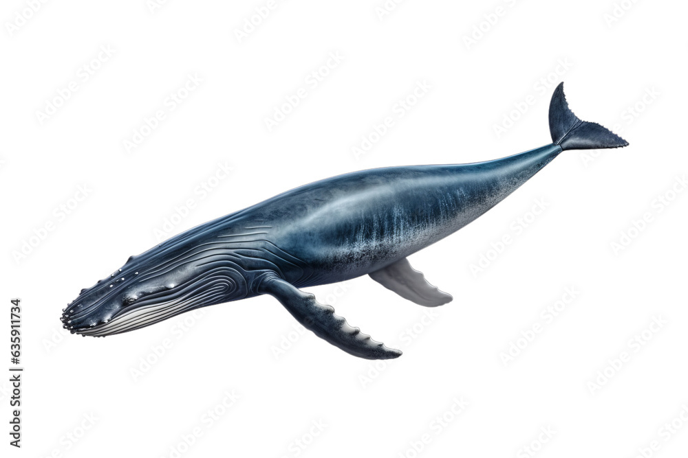 Fototapeta premium Whale isolated on transparent background PNG