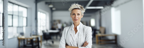 middle aged business woman in modern office