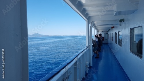 greece ship sailboat blue sea between igoumenitsa and corfu