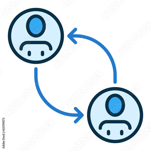 Social Interaction and Relationships vector concept blue icon