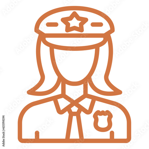 Vector Design Lady Police Icon Style