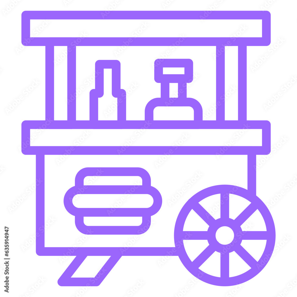 Vector Design Hot Dog Stall Icon Style Vector Design Hot Dog Stall Icon Style