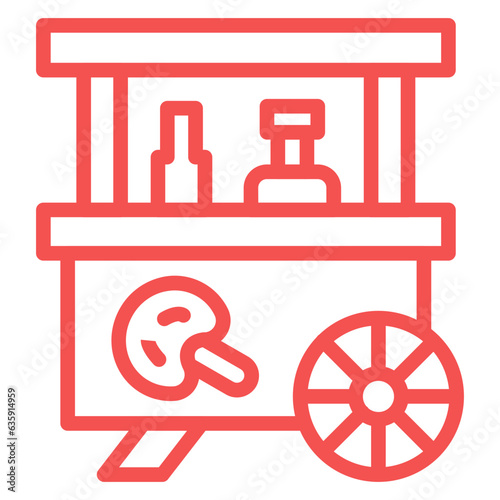 Vector Design Toffee Apple Stall Icon Style