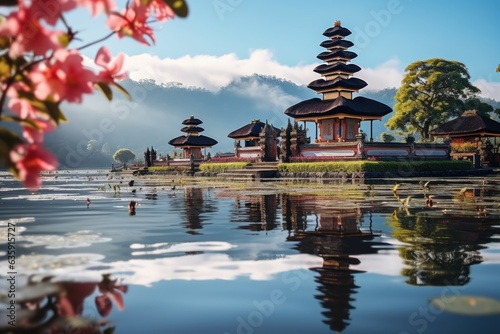 Pura Ulun Danu Bratan temple on Bratan lake  Bali  Indonesia