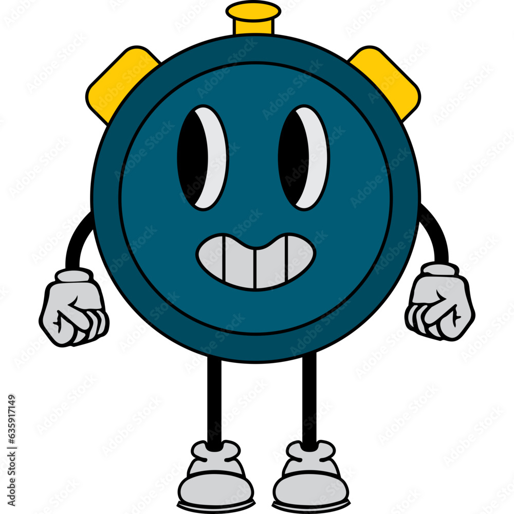 Naklejka premium Retro Clock Character